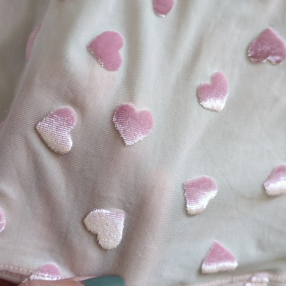 Pink Heart Patterned Sheer Slip Dress - Picture 2 of 3